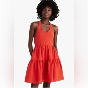 American eagle Orange Halter Babydoll Sundress Dress.